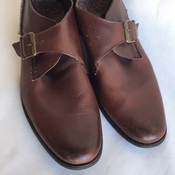 Men’s brown monk strap dress shoes, size 8.5 - Picture 2 of 9